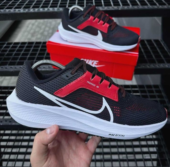 Кроссовки Найк мужские черные сеточка Nike черно белые