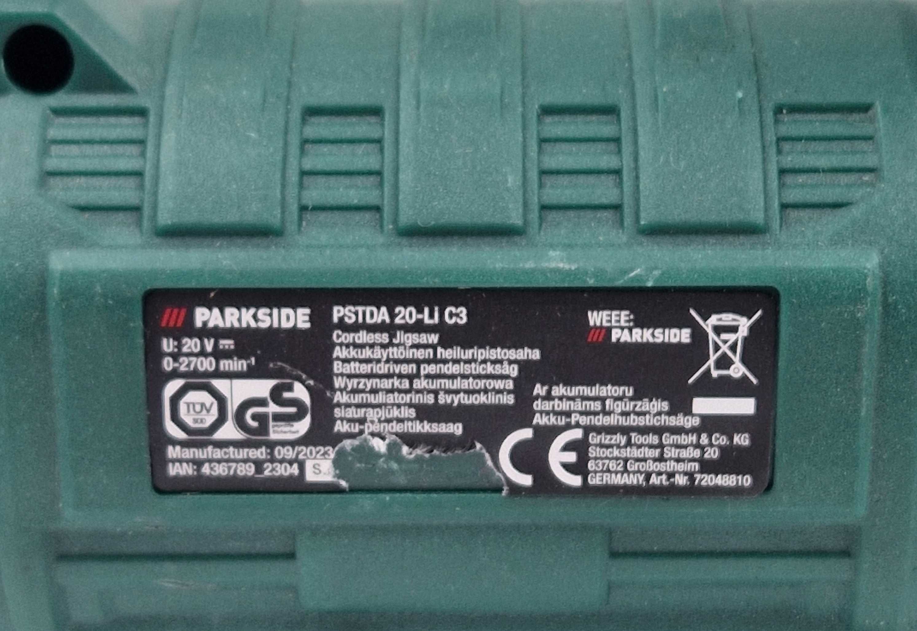 Parkside wyrzynarka 20 V, PSTDA 20-Li C3 / Nowy Lombard / TG