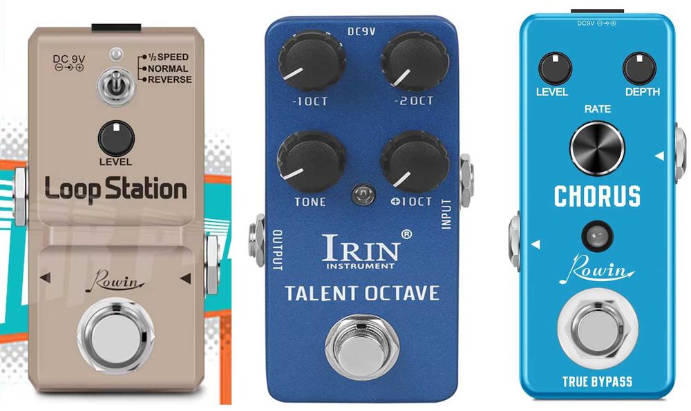 Педалі ефектів для гітари Rowin та ін. (Loop,EQ,Compressor,Octav)