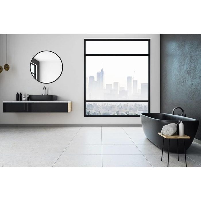 Lustro Okrągłe Wiszące Ścienne Loft Loftowe Czarna Rama 50 cm
