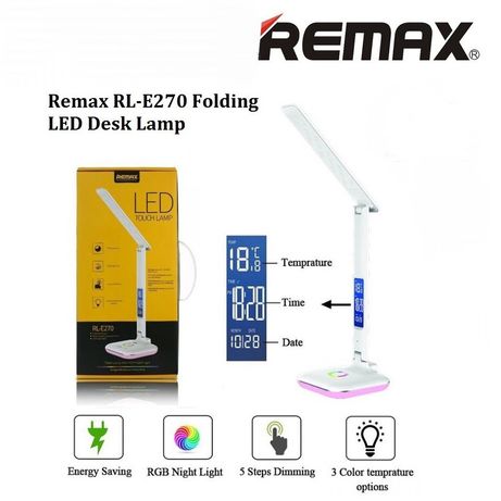 Лампа Remax RL-E270 LED настольная светильник ночник часы термометр