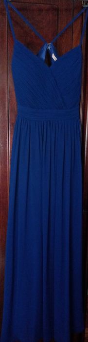 Vestido cerimónia e casual azulão