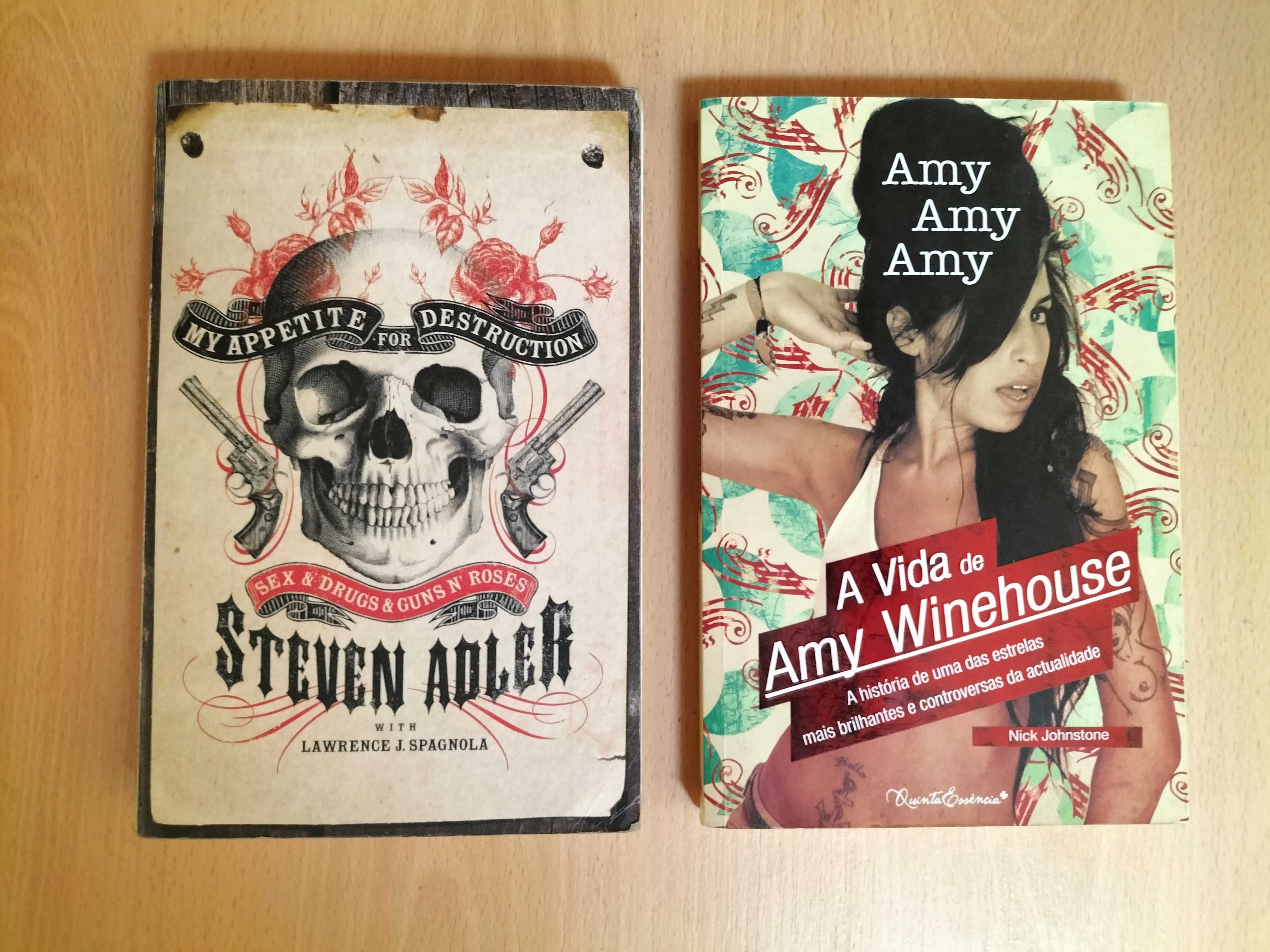 Livros Steven Adler e Amy Winehouse