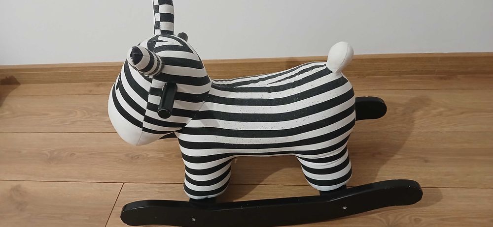 Konik na biegunach bujany zebra w paski KIDS concept