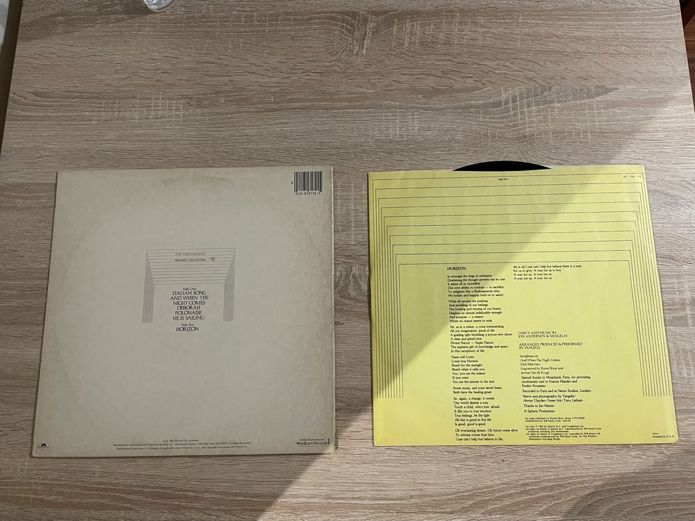 Jon and Vangelis Private Collection USA EX+ LP