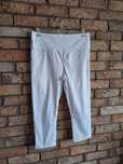 Białe spodnie bawełna rybaczki wysoki stan high waist obcisłe 48 20