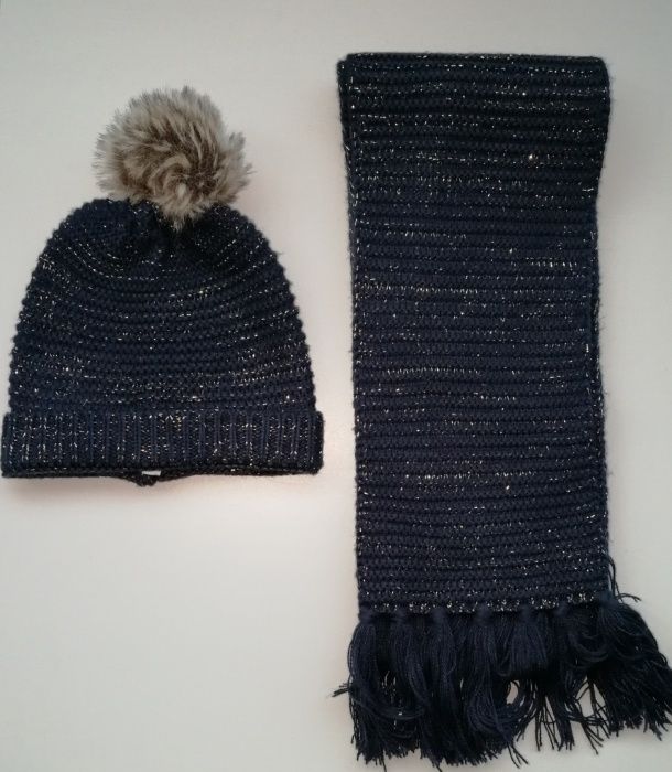 Gorro e cachecol 3 pommes, collant com brilhantes Calzedonia - NOVO