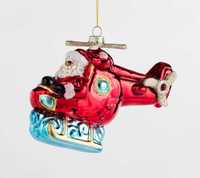 Bombka prezent dla dziecka szklana samolot helikopter