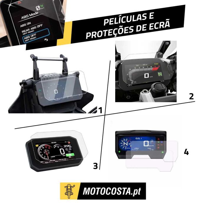 Películas Proteção Ecrã TFT - BMW, Yamaha, Honda, CFMOTO - MOTOCOSTA