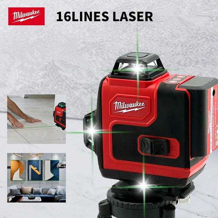Лазерный уровень Milwaukee 4D - Оригинальный точный измеритель (16 li)