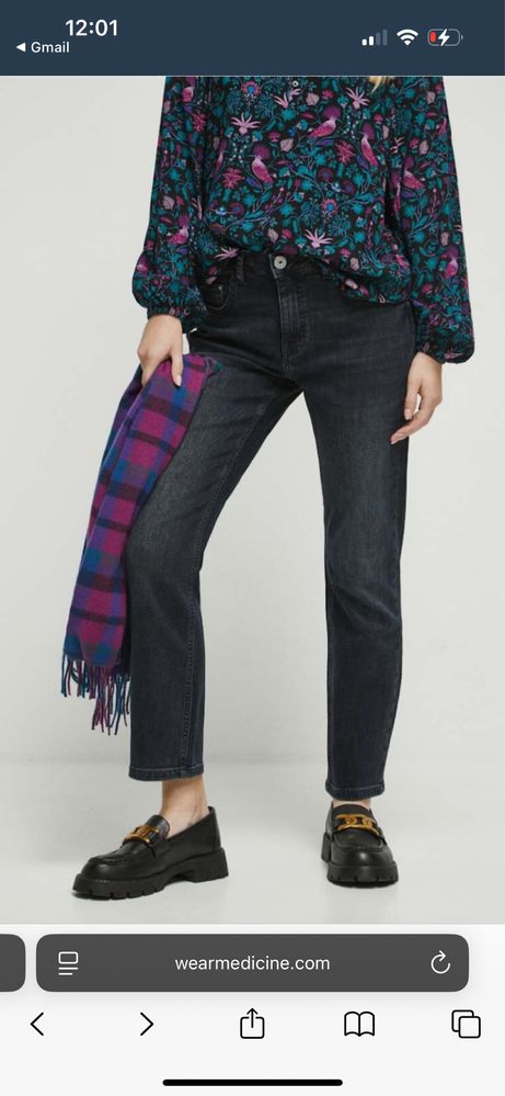 Jeansy damskie slim kolor granatowy
