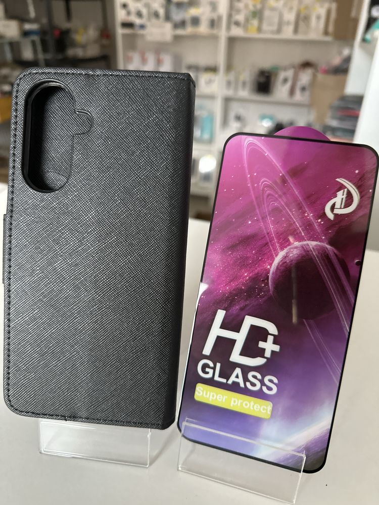 Szkło hartowane i etui zamykane Fancy do SAMSUNG A56 5G