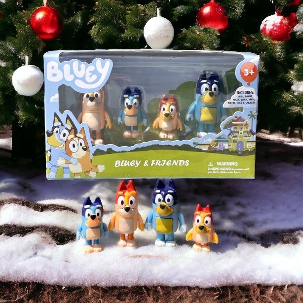 Zestaw Figurek Z Bajki Bluey & Family Rodzina Bingo Radosna Zabawa 4 S