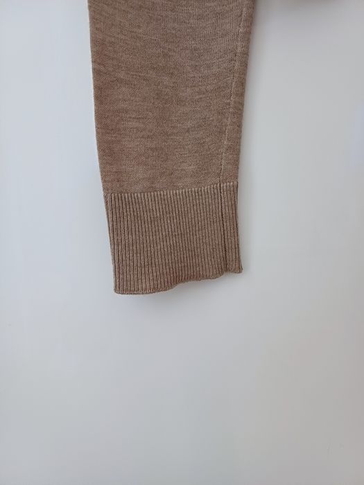 Massimo Dutti wełniany golf beżowy taupe sweter z golfem wełna kaszmir