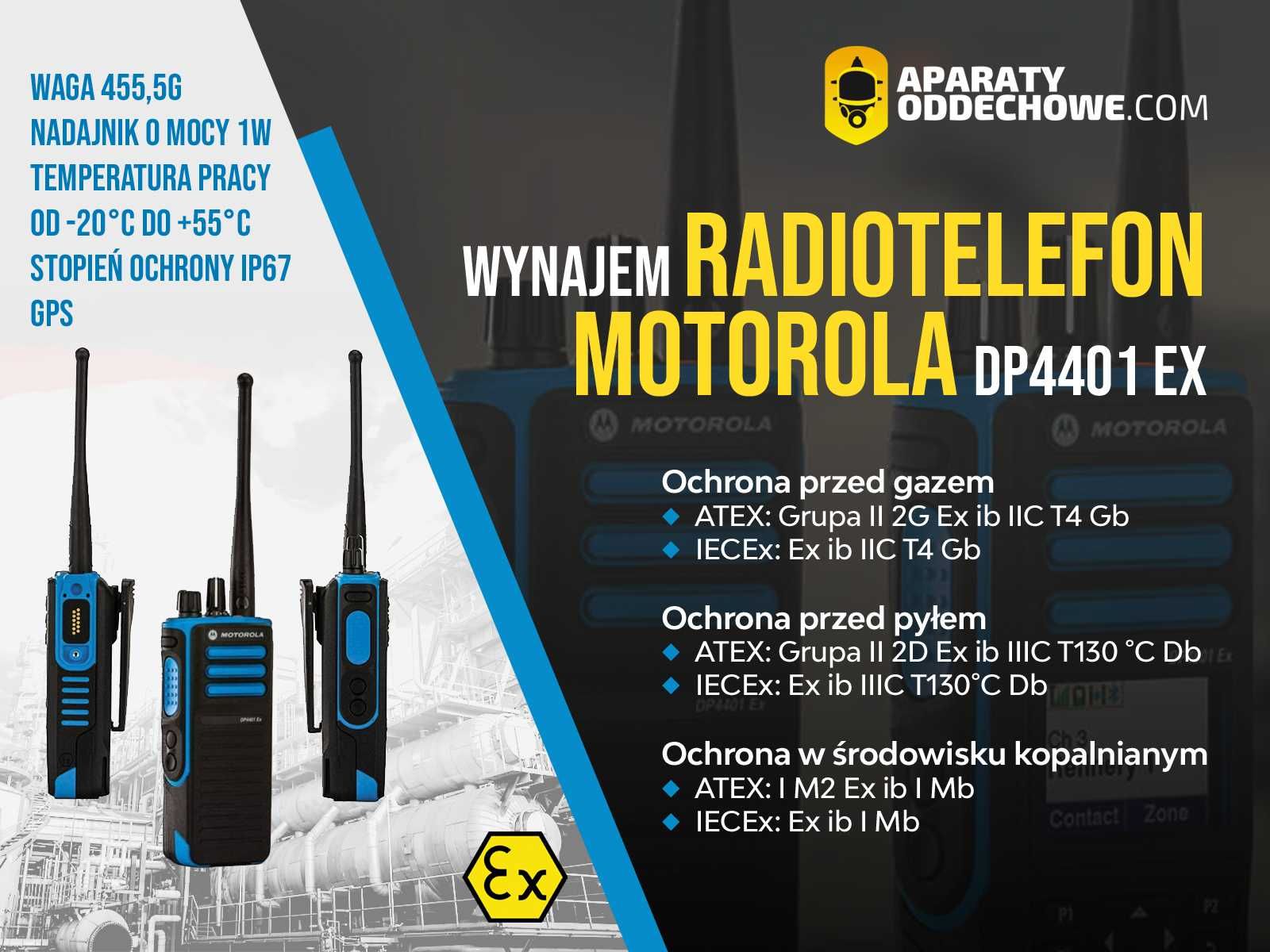 Radiotelefon Motorola DP4401 Iskrobezpieczne ATEX wypożyczalnia
