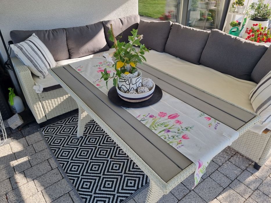 Narożnik sofa ogrodowa ratanowa
