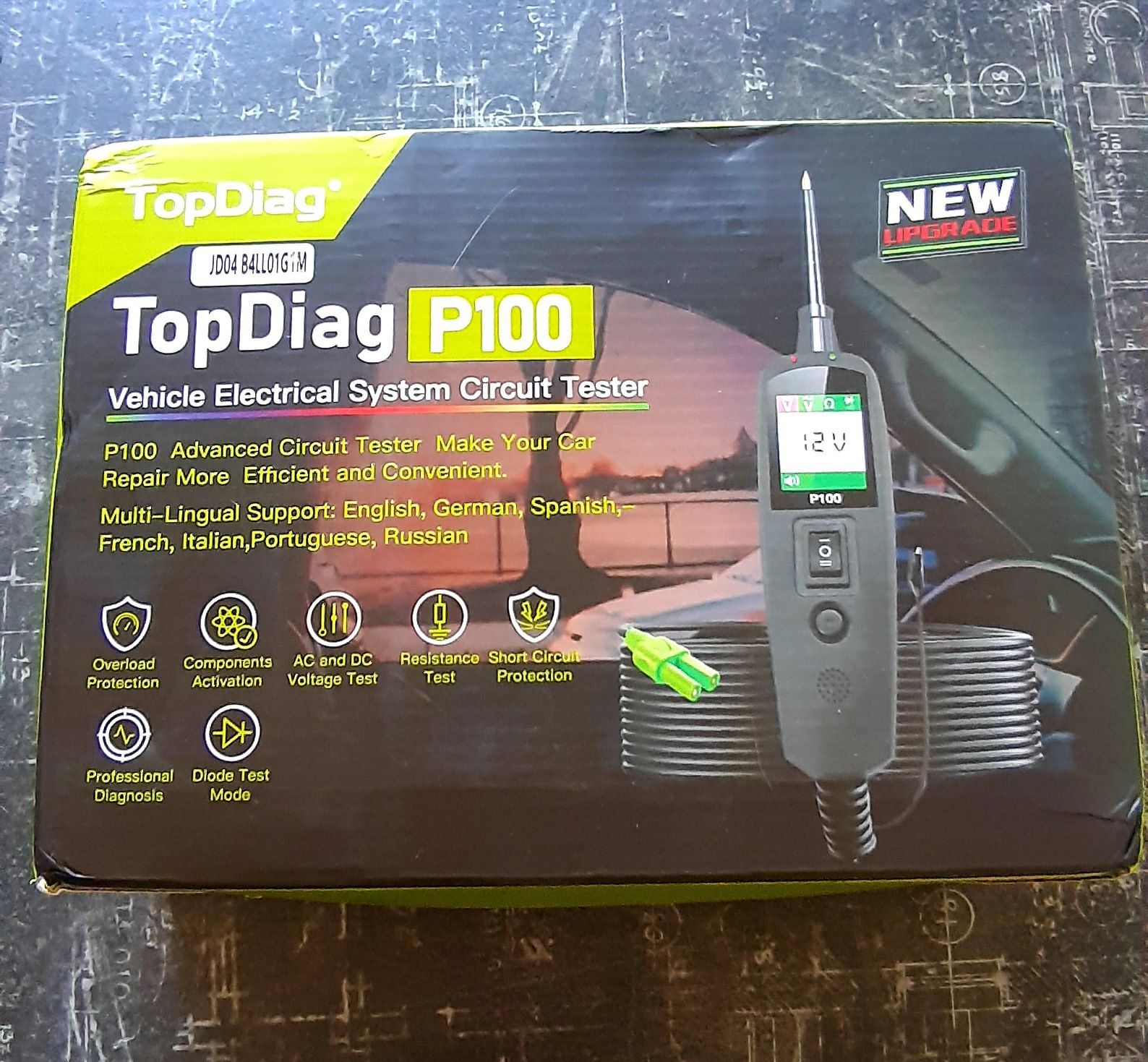 Тестер диагностический, автоцепей(Power probe)TopDiag  P100 12/24 V