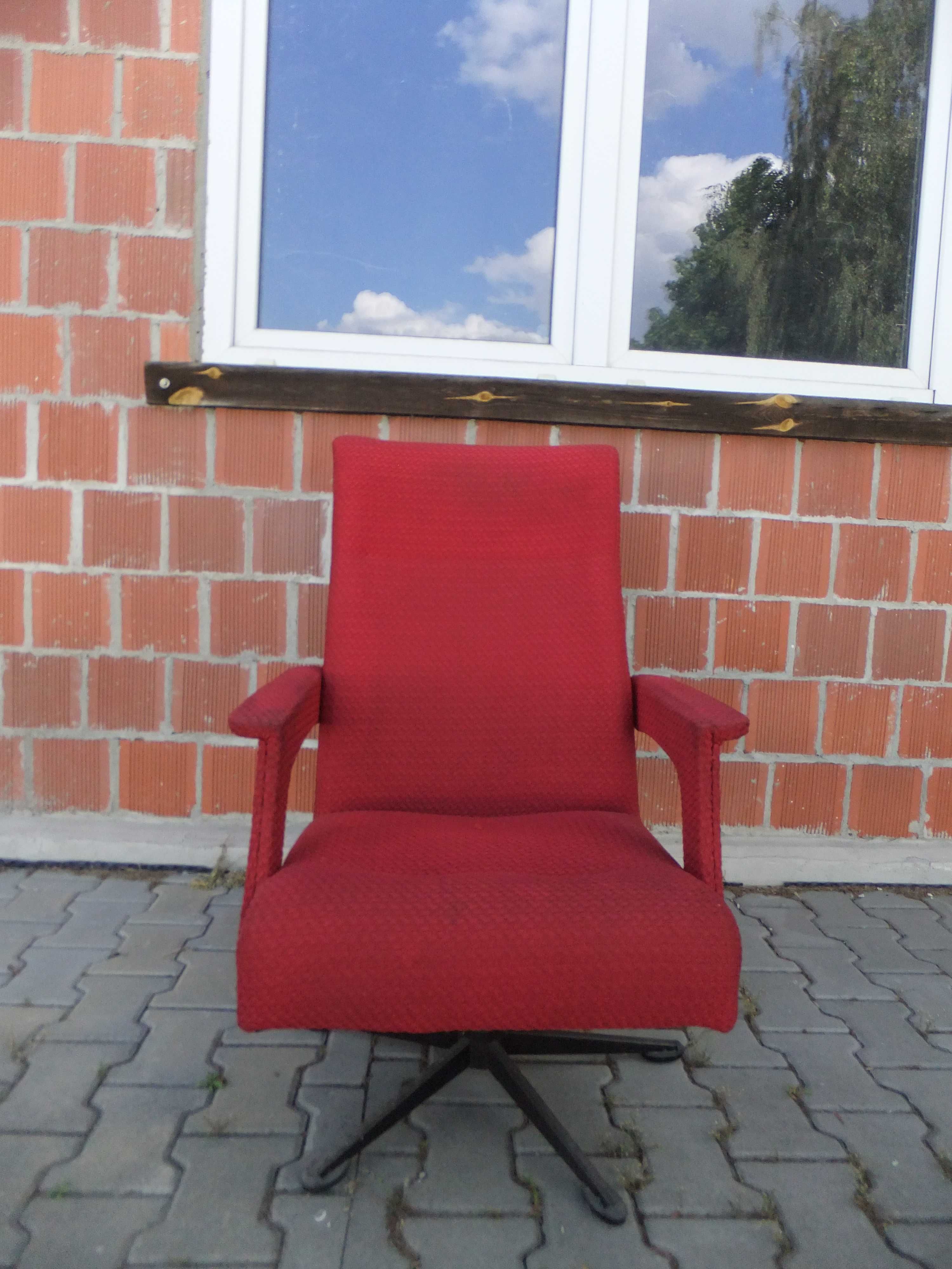 Fotel kręcony obracany PRL lata 80te