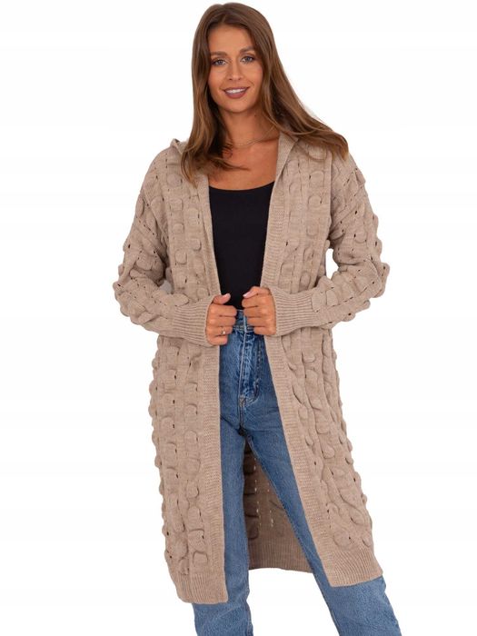 Sweterek bubble ażurowy kaptur Mielczarkowski