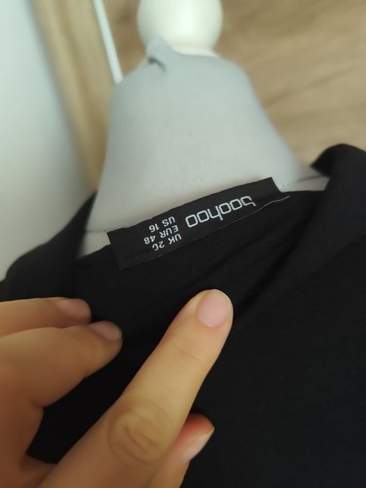 Czarna sukienka koszulowa/ koszula r.48