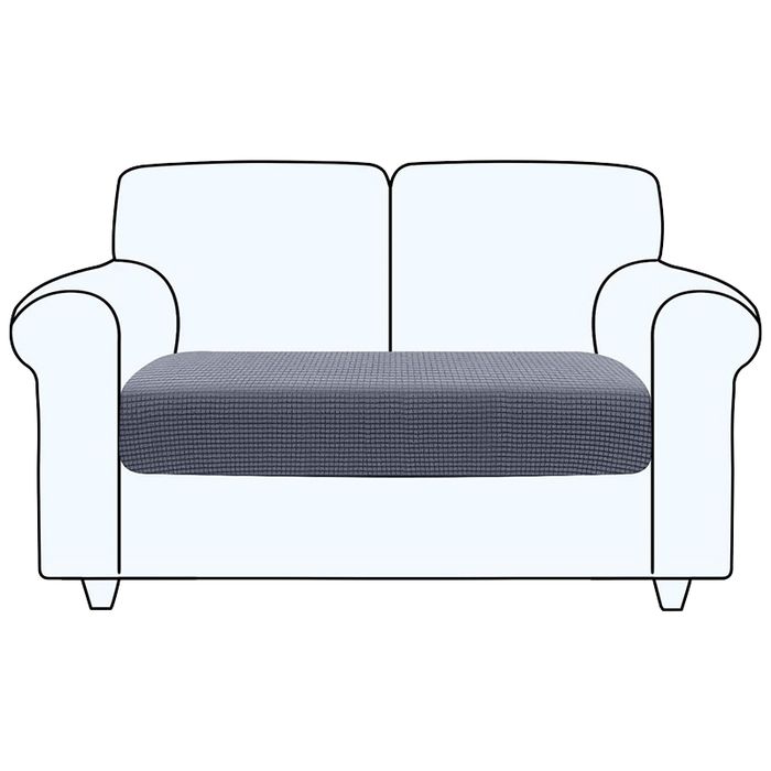 Szary elastyczny pokrowiec na sofę 2-osobową 3-częściowy