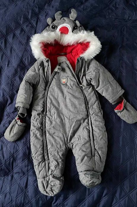 COOLCLUB by Smyk ciepły kombinezon zimowy - szary melanż 74