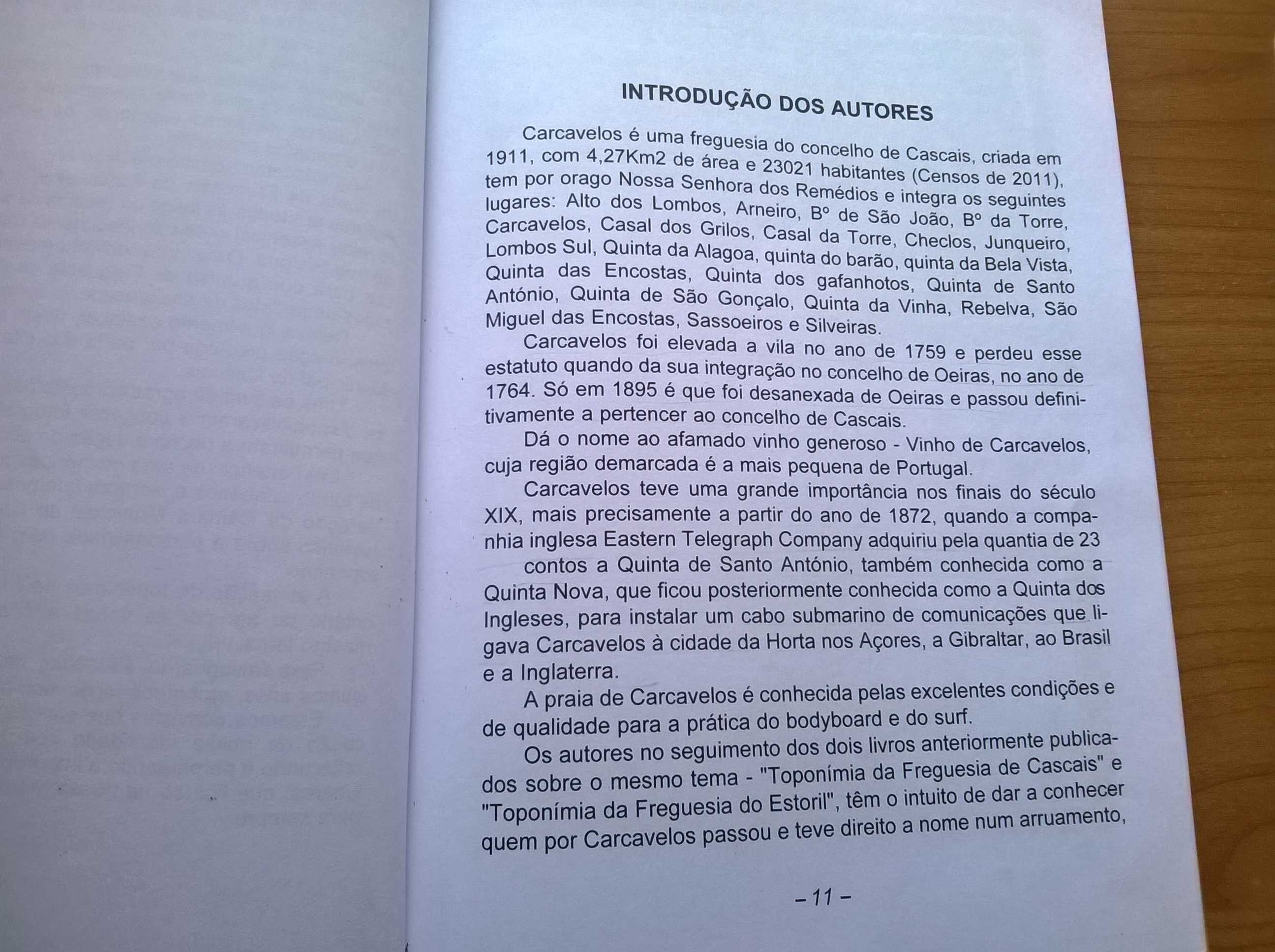Toponímia da Freguesia de Carcavelos - Manuel Eug. e José Ricardo