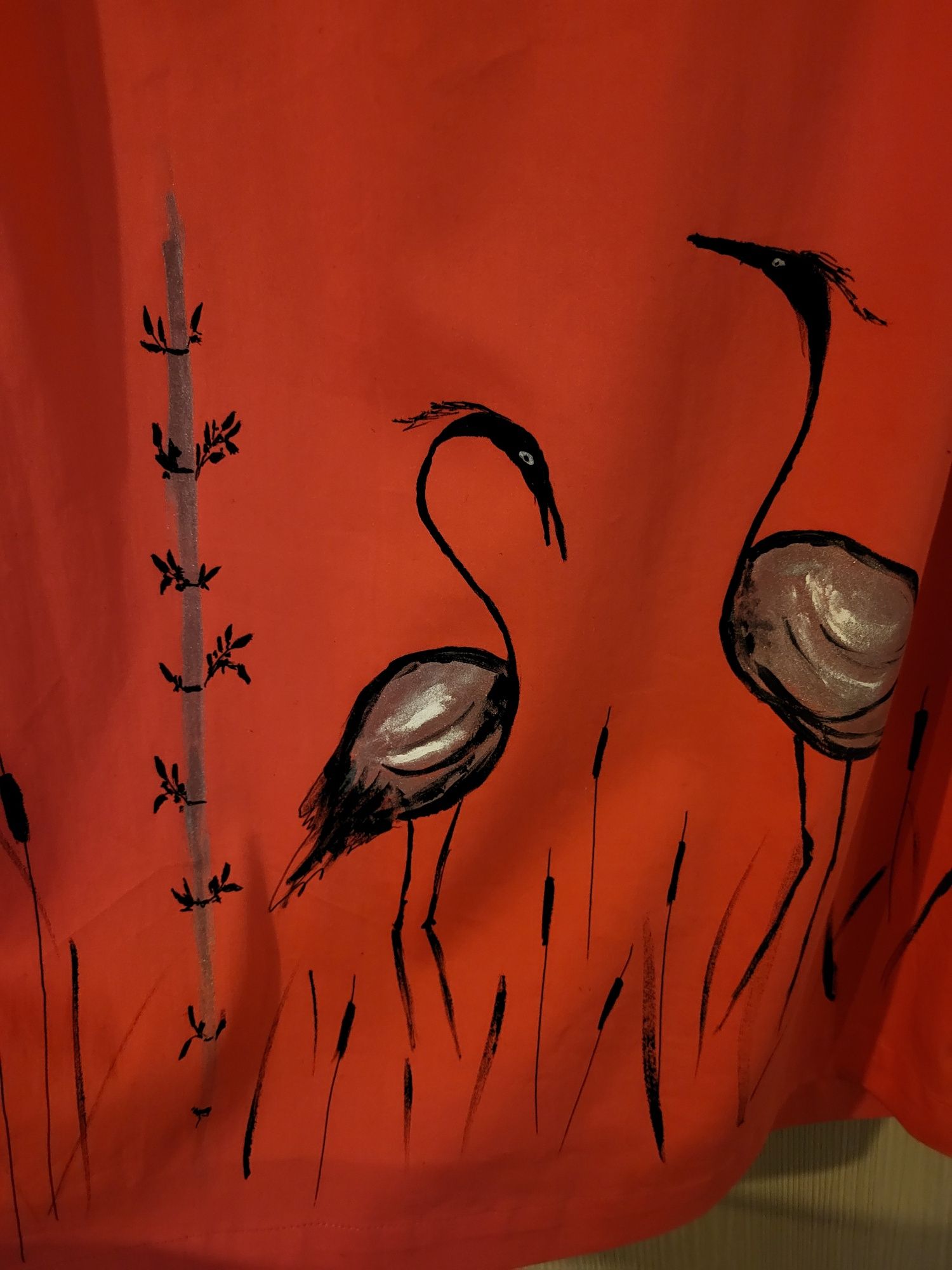 Nowa koralowa sukienka hiszpanka ręcznie malowana od projektantki Art