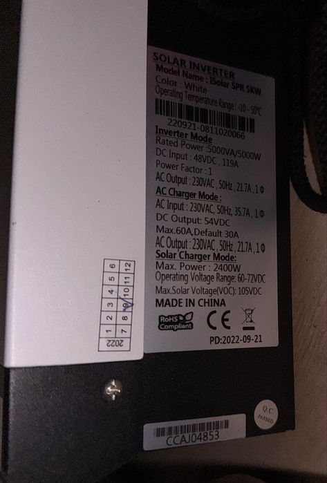 Акумуляторна система (ББЖ) + гібридний інвертор 5 кВт