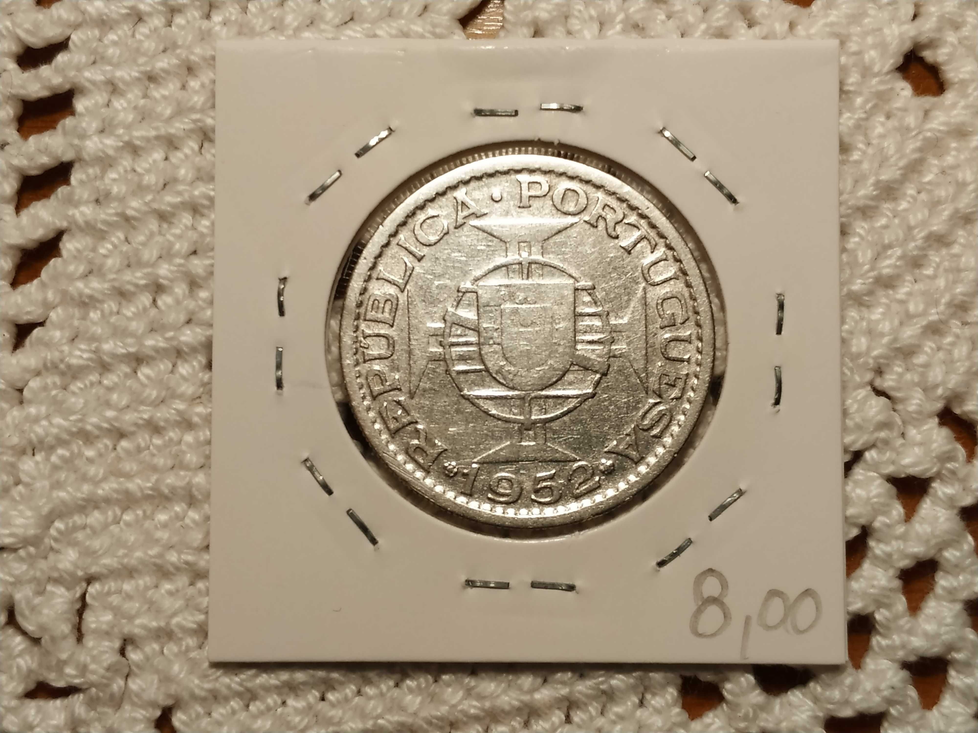 Moeda em prata de 20 escudos de 1952 Moçambique