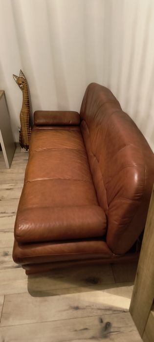 Sofa + 2 fotele skóra naturalna