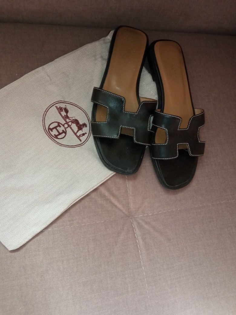 Шльопанці Hermes шкіра