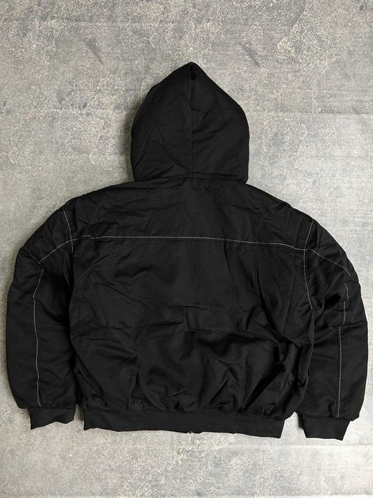 Бомбер Аляска куртка с мехом курточка черная на капишоне мех хутро M L