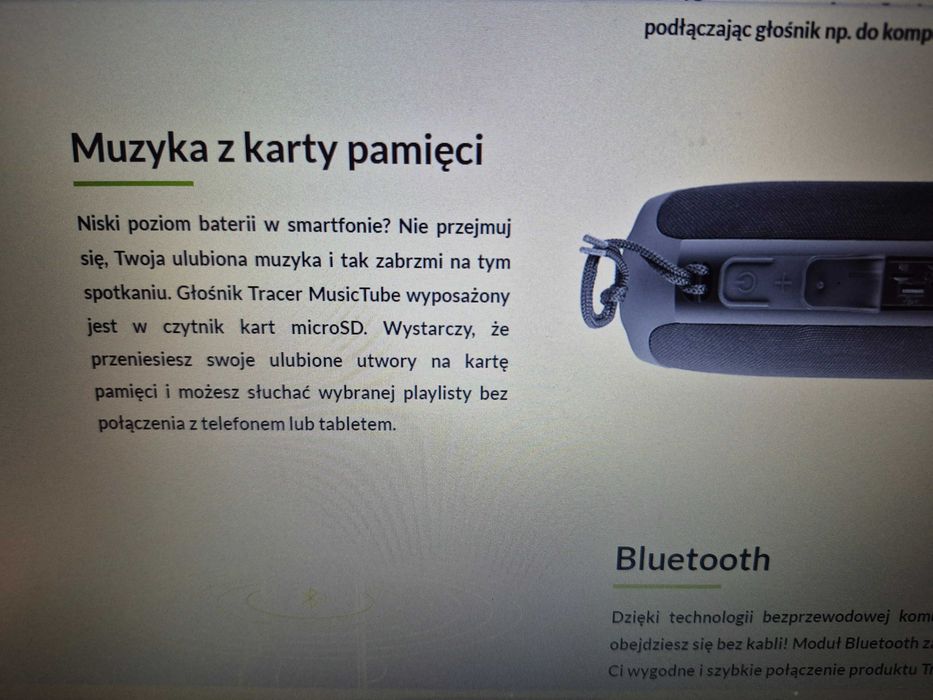 Głośnik Bluetooth Tracer Music Tube Tw Radio  20 W