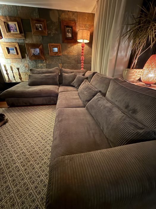 Narożnik szary sztruks