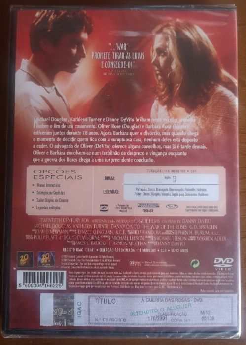 DVD novo/selado "A Guerra das Rosas"