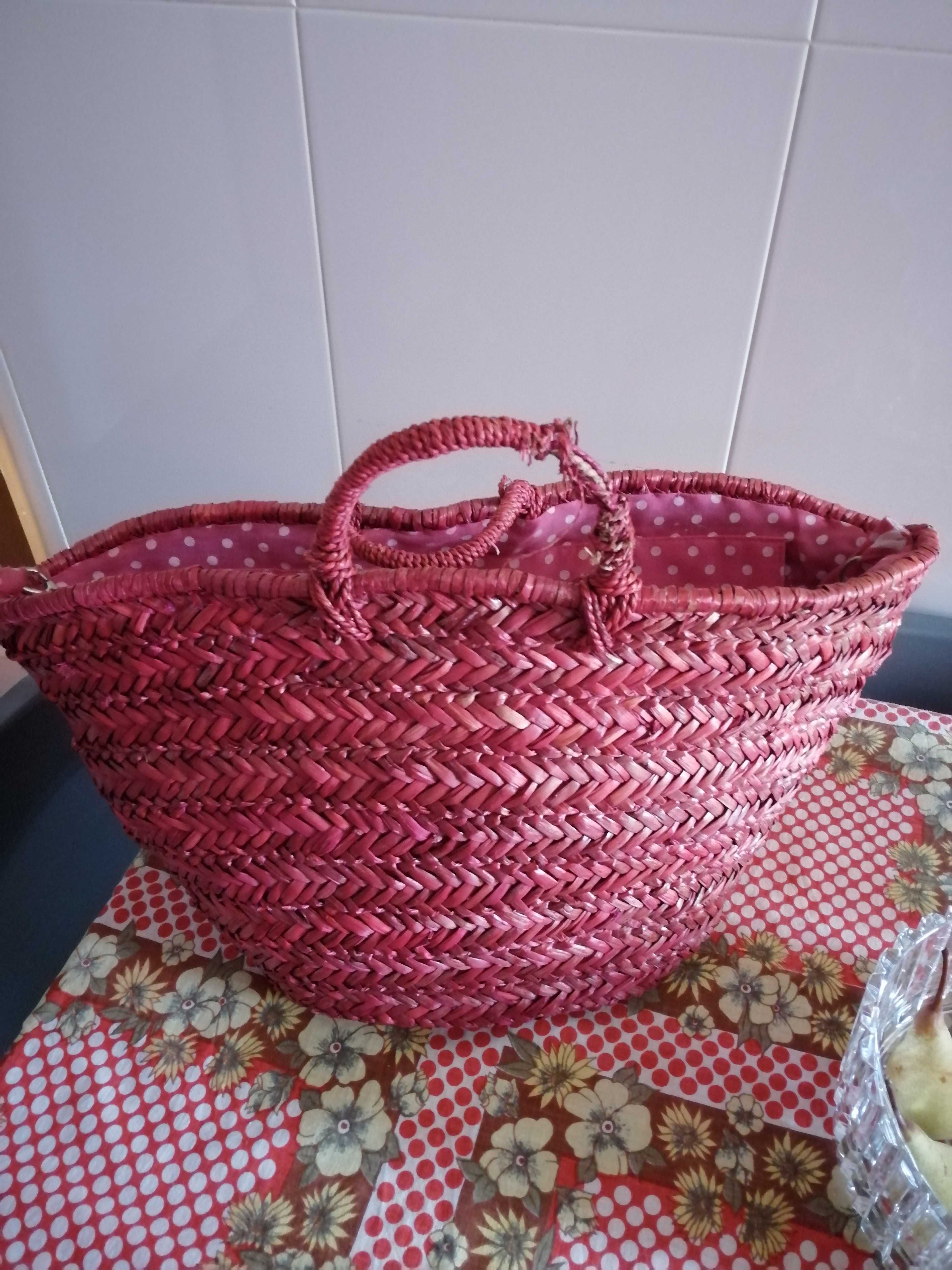 Cesta de palhinha Rosa