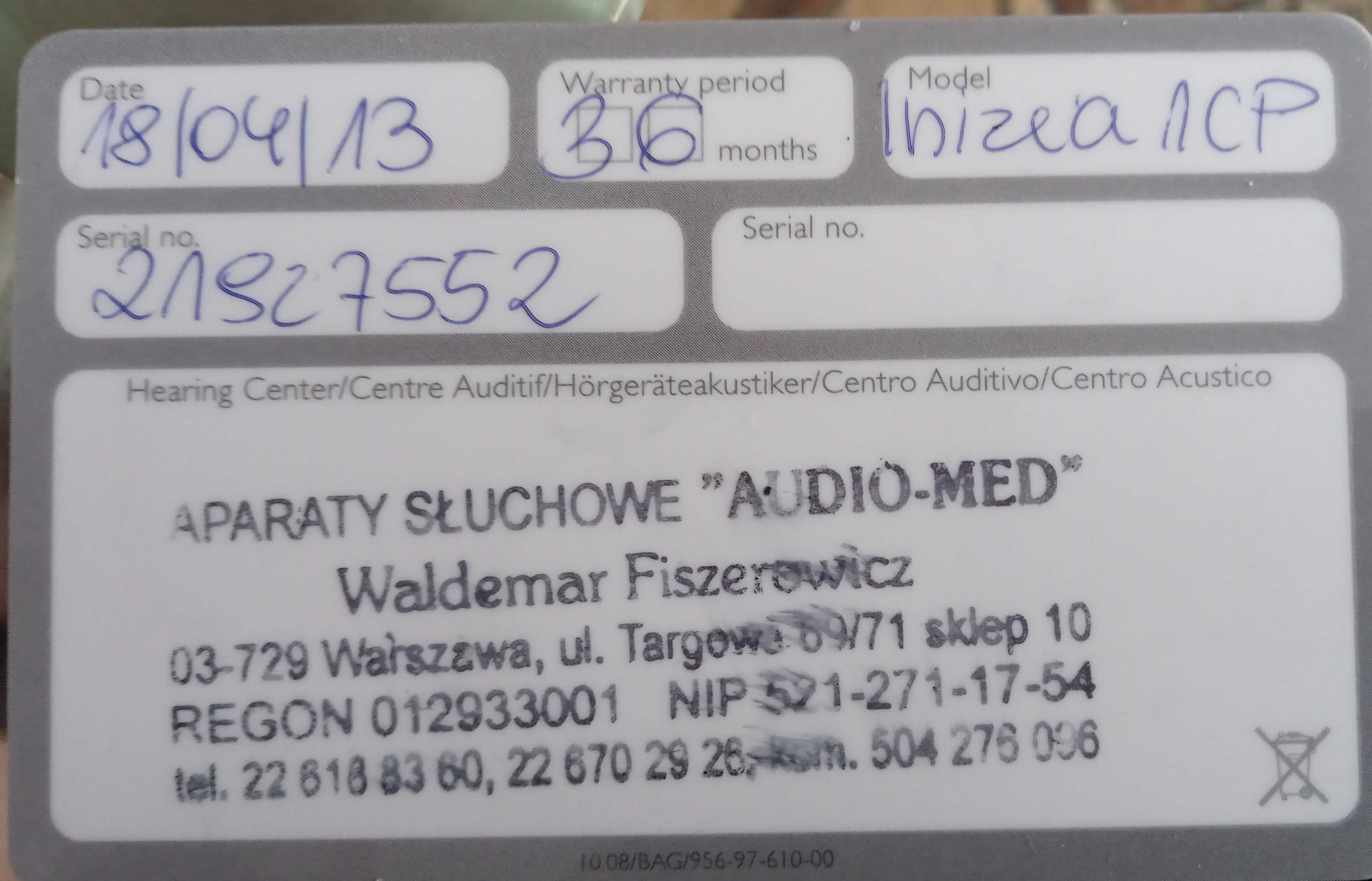 Aparat słuchowy nowy