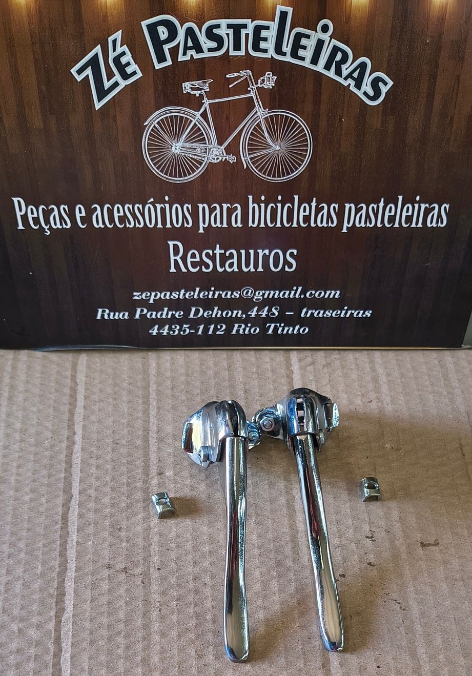 Manetes cromadas recuperadas bicicleta criança Órbita,Vilar,confersil