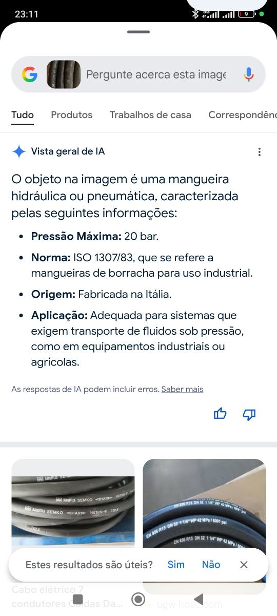 Mangueira ar comprimido 20 bar