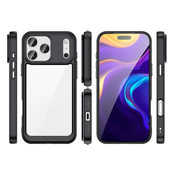 Etui Outer Space na iPhone 17 Pro Max - czarne przezroczyste