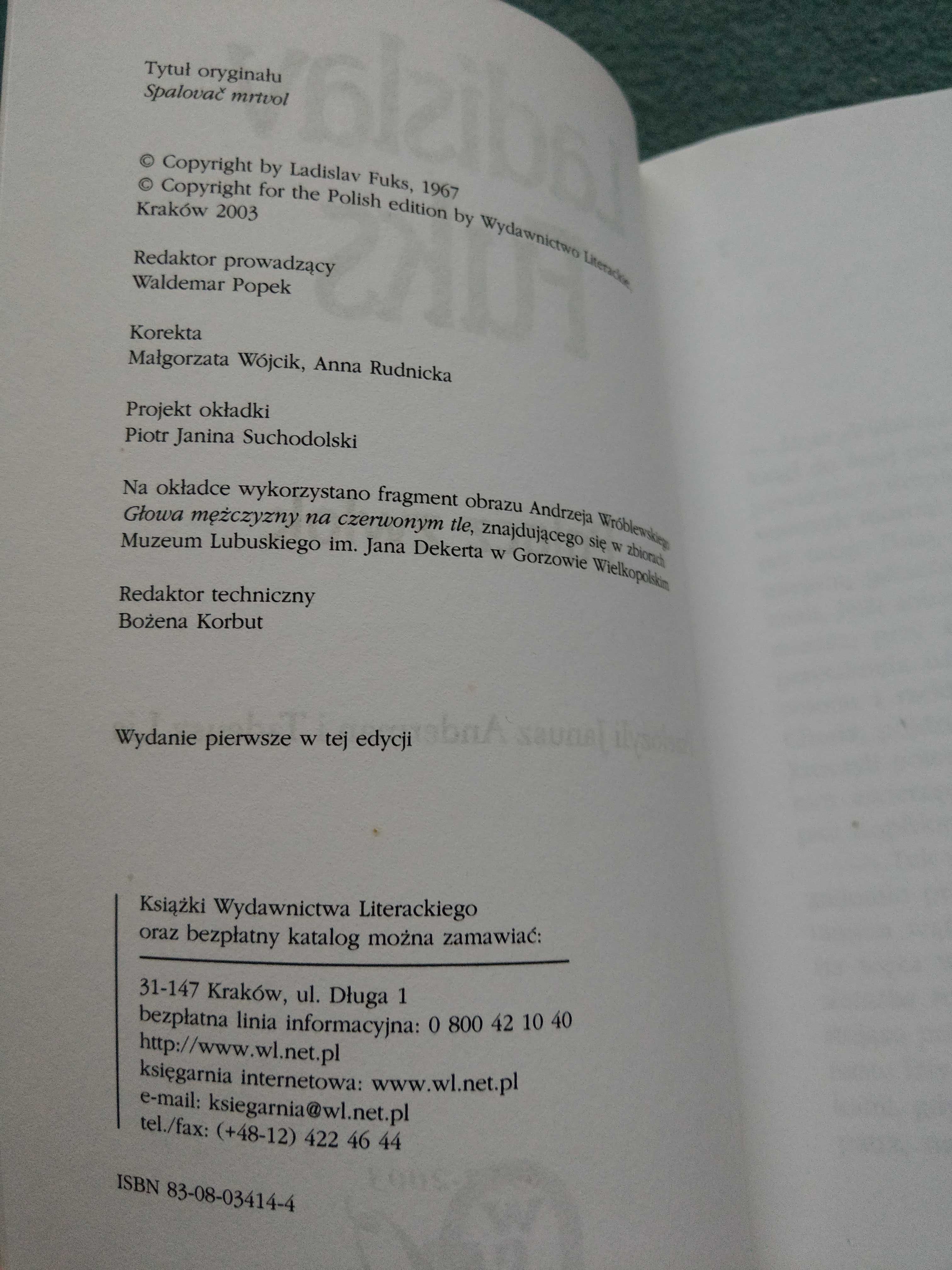 "Palacz zwłok" Ladislav Fuks
