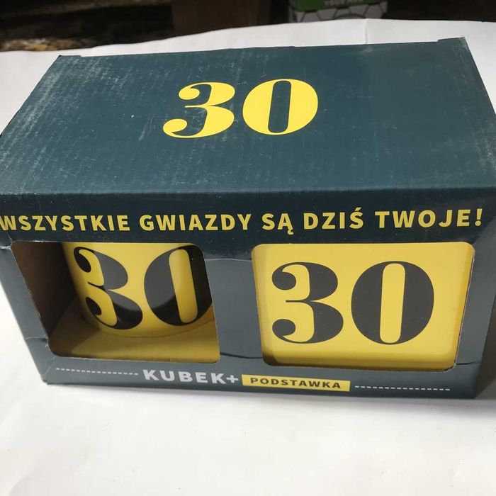 Kubek neon z podstawką - 30 urodzinowy