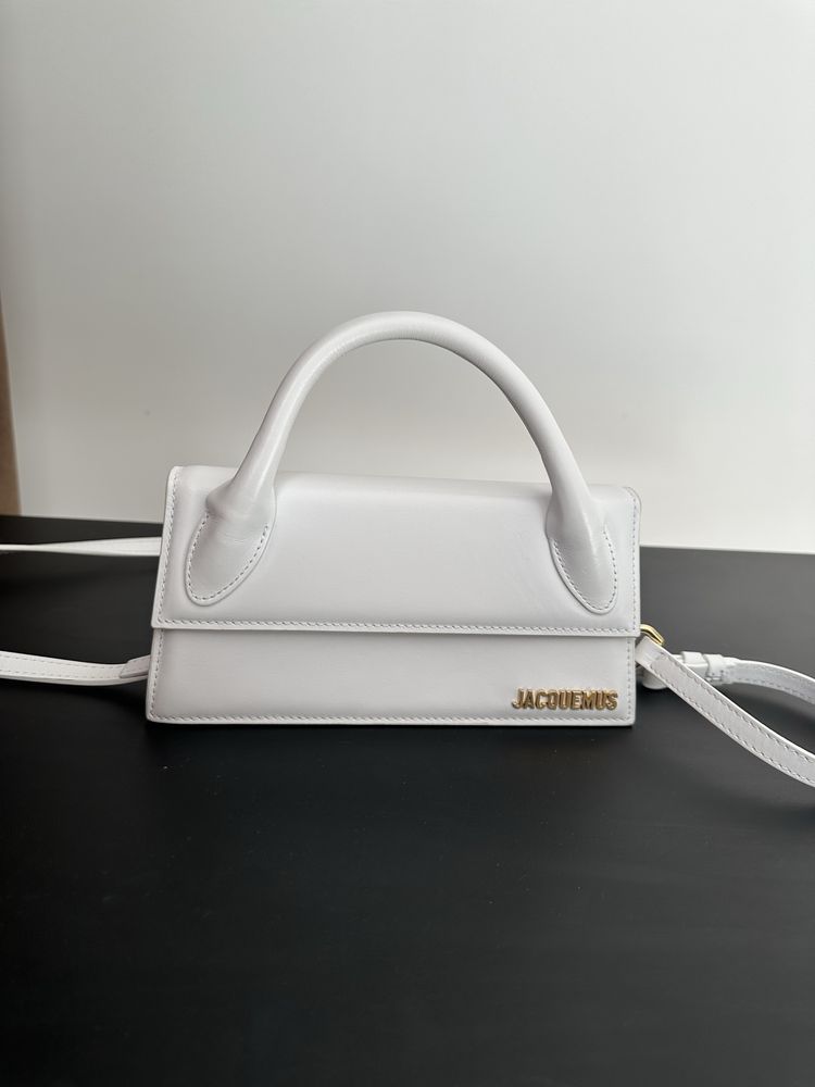 Jacquemus біла сумка, оригінал, chiquito long, жакмюс біла сумка