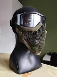 Maska metalowa/siatkowa na twarz + gogle ESS do ASG