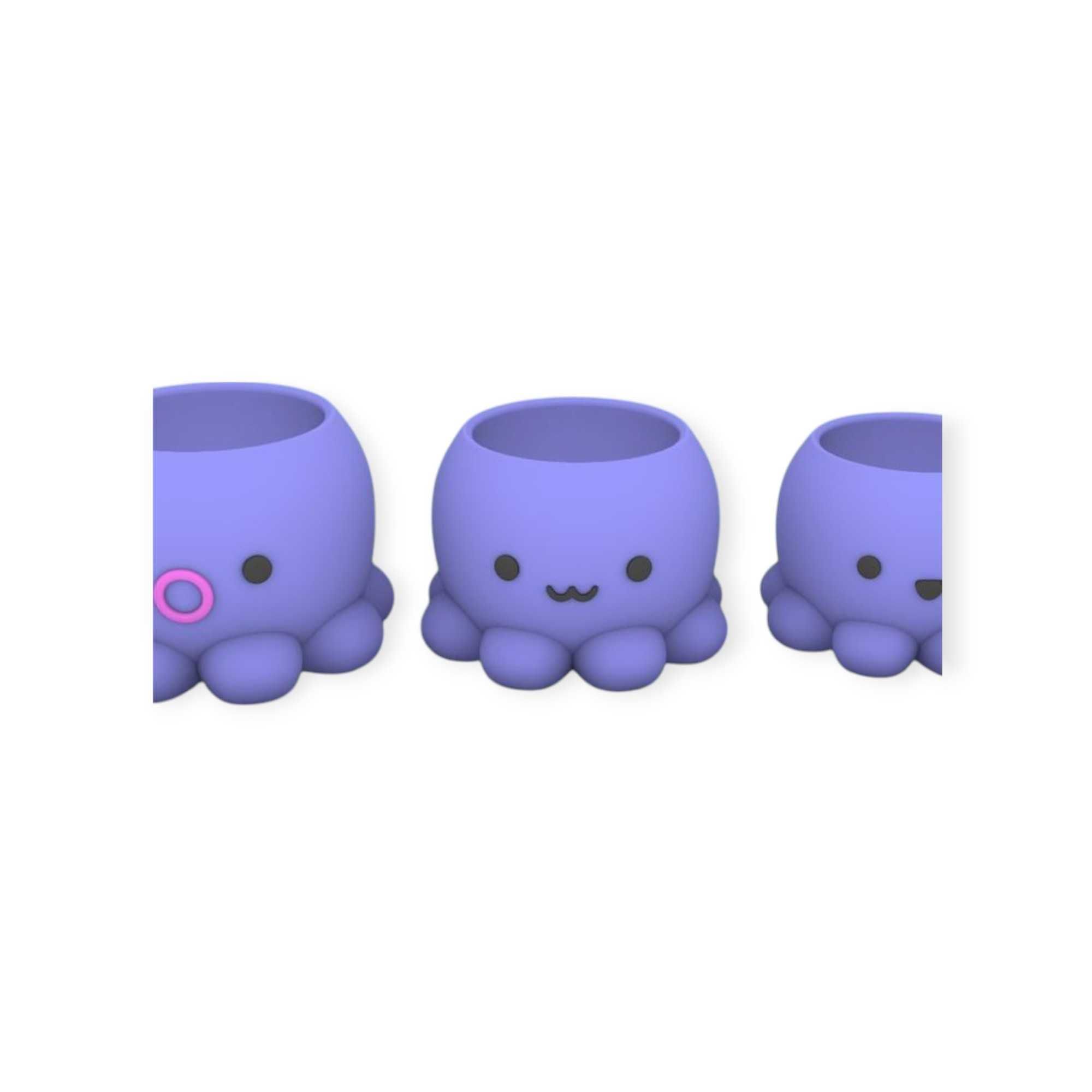 Vaso de Planta Polvo Fofo 3D - Diversas Expressões