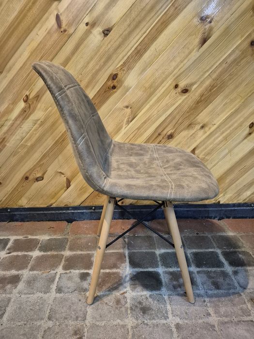 7x Krzesło tapicerowane zamszowe NOWE