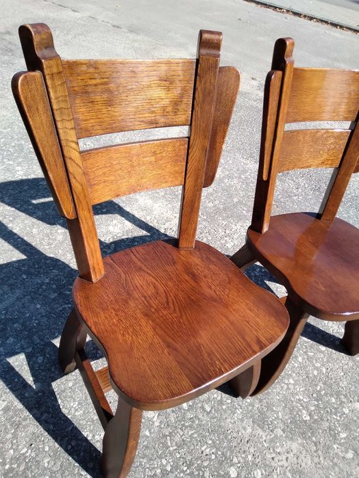 Komplet 2 krzeseł krzesła drewniane dębowe solidne masywne Fv DOWÓZ