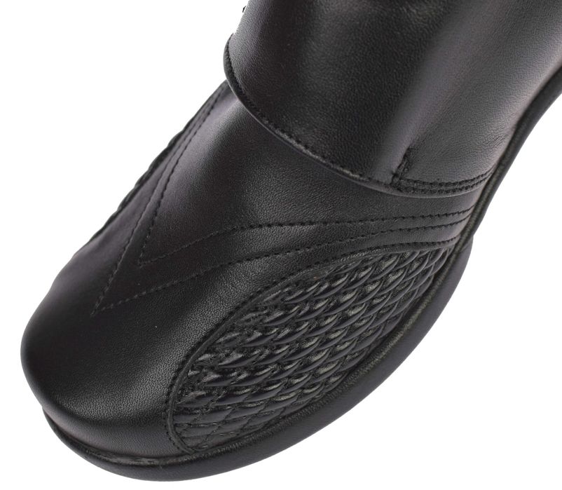Skórzane buty damskie na haluksy na rzepy Polskie AG-1470 czarne r. 40
