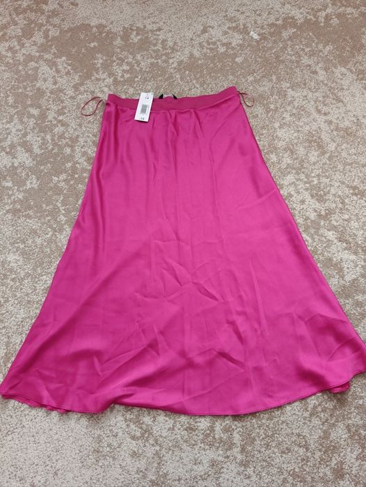 Сатинова атласна спідниця рожева фуксія